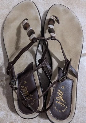 J Jill Brown Beaded Sandals Size 10 - Image 1 of 4