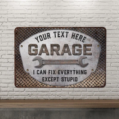 Custom Garage Sign Wrench Man Cave Gift for Men Metal Sign Auto 108120129008 - Image 1 of 4