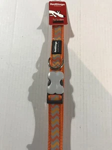 NWP Red Dingo 25mm Reflective Dog Collar Neck Size 16.5"-25" Orange DC-RZ-OR-25 - Picture 1 of 2