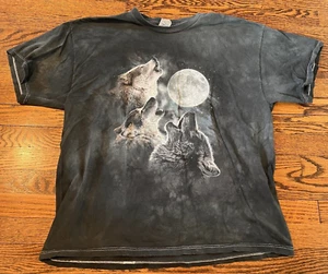 Camisa Tie Dye Vintage The Mountain Wolves Howling Moon Azul Oscuro XL - Imagen 1 de 8