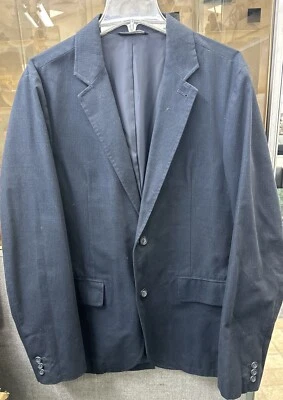 Chaqueta Blazer Abrigo Deportivo Gap Para Hombres Azul Rayas Algodón Bolsillo Dos Botones Mediana Foto 1 de 4