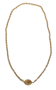 CHANEL Gold Plated Chain CC Crown Pendant Necklace Preloved 90cm - Picture 1 of 4