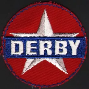 Vintage uniform patch DERBY gas oil round shape star logo new old stock n-mint+ - Picture 1 of 3