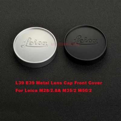 L39 E39 Front Metal Lens Cap For Leica M28/2.8A M35/2 M50/2 M90/4 Black / Silver - Image 1 of 4
