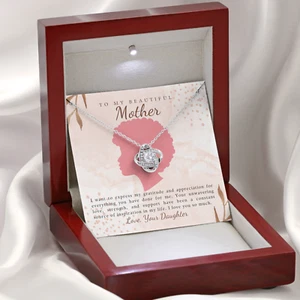 To My Beautiful Mother from Daughter gift birthday loveknot necklace - Picture 1 of 11