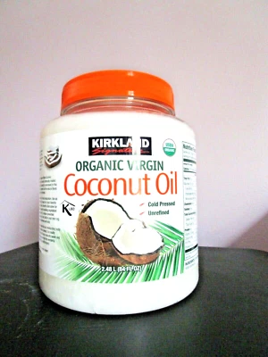 Kirkland Organic Coconut Virgin Oil USDA Approved Sealed 84 fl oz New - Image 1 of 2