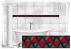 Fliesenaufkleber Fliesenbild Fliesen Aufkleber Mosaik Rot Bad WC Kche Deko