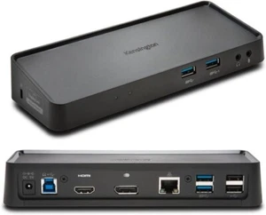 USB 3.0 Dual Display Docking Station for Win, Mac OS, Surface Pro/Laptop, Black - Picture 1 of 4