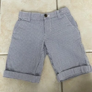Brooks Brothers Fleece Classic Boys Blue White Striped Seersucker Shorts Size 4 - Picture 1 of 11
