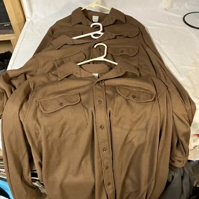 Лот из 3 Haband мужские рубашки коричневый вафель трикотажа XL кнопка спереди новый без ЯРЛЫКОВ Бесплатная доставка - Изображение 1 из 4