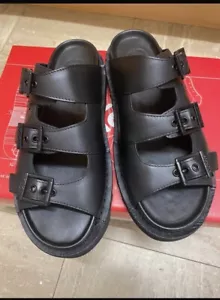 Kickers Womens EU 41 Knox LO Sliders Black Sandals Chucky Buckle - Picture 1 of 6