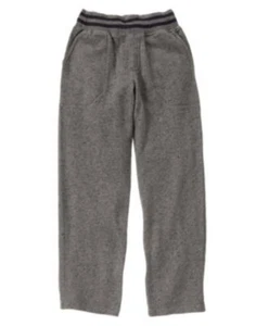 GYMBOREE JUNIOR STUNT DOUBLE GRAY w BLUE SPECKLED RIB WAISTBAND KNIT PANTS 4 NWT - Picture 1 of 1