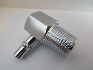 INTAKE MANIFOLD VACUUM FITTING 90 DEGREE 3/8" NPT 1/4" NIPPLE CHROME #4536 - Bild 1 von 7