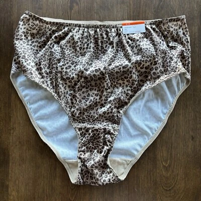 Braguita Cacique Vintage Segunda Piel Satén Corte Alto Talla 18/20 Estampado Leopardo Nueva con Etiquetas Foto 1 de 4