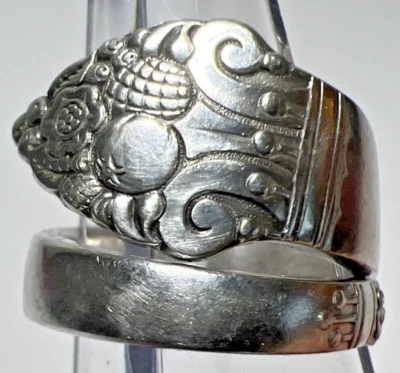 Anillo de cuchara plateado ajustable de colección tamaño 7-9 plato comunitario ~ hecho en 🇺🇸 Foto 1 de 4