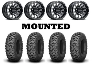 Kit 4 Kenda Mastodon HT Tires 30x10-14 on Raceline Trophy Matte Black Wheels IRS - Picture 1 of 5