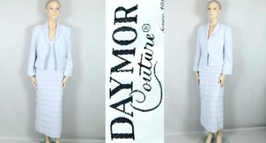 DAYMOR COUTURE Periwinkle 2pc Layered Long Gown Dress Blazer Jacket 10 - Picture 1 of 13