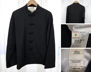 visvim 18SS DHARMA SHIRT PINSTRIPE Wool Black Size 3 Oversized Silhouette - Picture 1 of 8