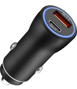 CARICABATTERIE AUTO CARICATORE AUTO USB C FAST CHARGE DOPPIA PORTA ACCENDISIGARI - Foto 1 di 6