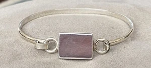De colección 925 Ster. Brazalete Brazalete Plata México ATI con Cuadrado Grabable 18g - Imagen 1 de 7