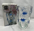 New W/Box Mikasa Bluebells Glass Vase Frosted Raised Floral GR BL -  SA163/820