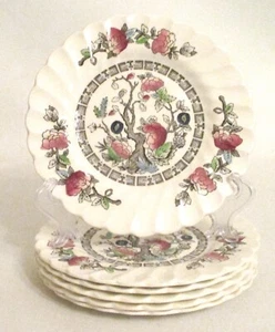 Vintage Myott Staffordshire Indian Tree Bread & Butter Plates - Set of 6 - Picture 1 of 11