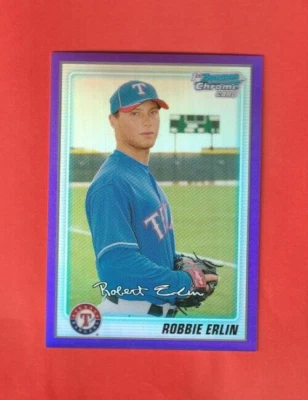 2010 Bowman CHROME PROSPECTS PURPLE REFRACTORS # BCP219 Robbie Erlin 492/899 - Image 1 of 2