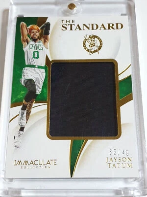 2019 Immaculate Collection Jayson Tatum #PATCH /49 Game Worn Jumbo Jersey - Image 1 of 4