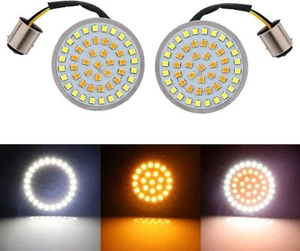 Insertos delanteros de señales de giro LED de 2" blanco/ámbar 1157 bala para deportista - Imagen 1 de 6