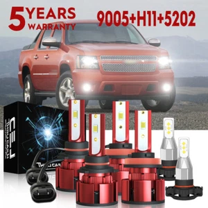 For Chevy Avalanche 2007-2013 Z4 LED Headlight Hi/Lo +Fog Light Bulbs Combo Kit - Imagen 1 de 14
