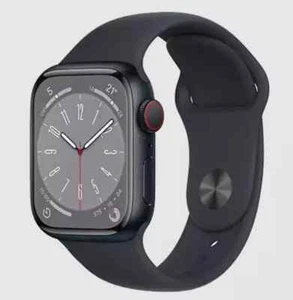 Apple Watch Series 8 A2773 Midnight 41mm 4G testowany przez GPS klasa C UK 1 rok gwarancji - Zdjęcie 1 z 10
