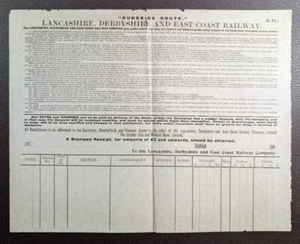 Early 1900s Lancashire, Derbyshire & East Coast Railway Goods Consignment Form - Picture 1 of 1