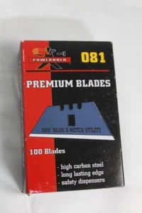 Powerhold PH-081 .025" HD Blue Blade 3 Notch - 100 Count Box - New - Picture 1 of 1