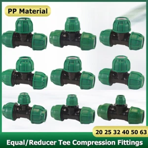 Compression Fittings Reducer Tee Equal Tee For PE Water Pipe 20 25 32 40 50 63mm - Picture 1 of 28