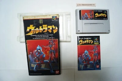 Ultraman 1991 Box Manual Nintendo Famicom SNES Japan Vintage Game - Image 1 of 2