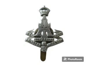 ORIGINAL ALEXANDRA (1875) YORKSHIRE REGIMENT PRINCESS OF WALES CAP BADGE - VGC! - Picture 1 of 6