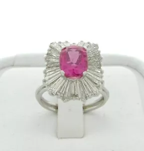 ANILLO BAILARINA CÓCTEL TURMALINA ROSA DIAMANTE - Imagen 1 de 4
