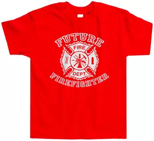 Future Firefighter Shield Kleinkind T-Shirt Tee Feuerwehrmann Feuerwehrauto süß lustig - Bild 1 von 6