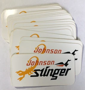 Vintage Lot 20 Johnson Stinger Scorpion Logo Decal Sticker Outboard Motor Boat - Foto 1 di 2