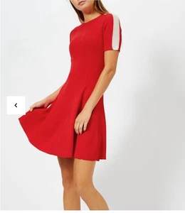 Tommy Hilfiger Rayana Red Fit & Flare Dress size XS - Picture 1 of 11