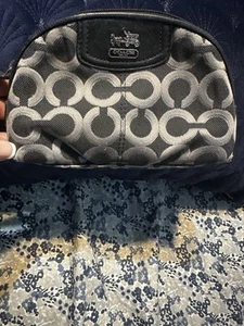 Coach Canvas Kosmetiktasche silber kleines Etui - Bild 1 von 3