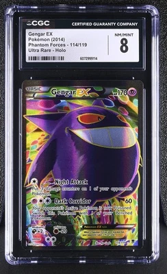 CGC 8 Gengar EX 2014 Phantom Forces 114/119 Ultra Rare Holo Pokemon Card - Image 1 of 2