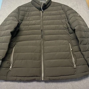 Nautica Mens Puffer Jacket Size 2XL Black Stretch Lined Down Mock Neck Full Zip - Picture 1 of 12