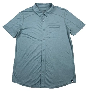 Smartwool Merino Sport 150 Short Sleeve Button Up Shirt Light Blue Men’s Large - Picture 1 of 6