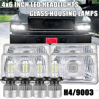 4PCS For GMC C4500 C5500 Topkick 2003-2009 DOT H4 4x6" LED Headlights Hi/Lo Beam - Image 1 of 4