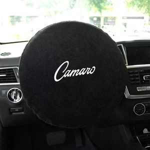 Seat Armour Black Terry Cloth Steering Wheel Cover w/Camaro Cursive Lettering - Picture 1 of 2