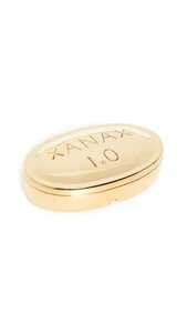Brass Pill Box, Gold, One Size - Picture 1 of 3