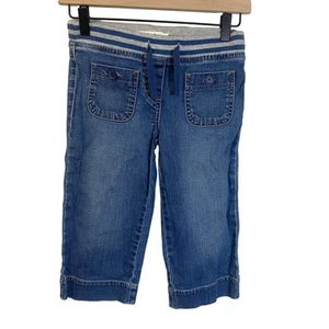 Mini Boden Medium Wash Denim Pull Up Bermuda Shorts Button Pockets Sz 9Y - Picture 1 of 10