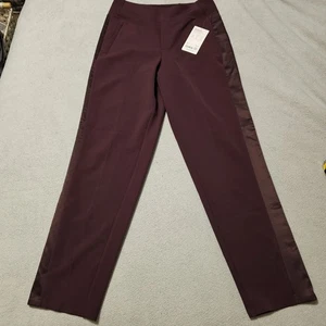 Pantalones Athleta Endless Satén Rayas Laterales Especiales Cabernet Borgoña 8 Nuevos con Etiquetas - Imagen 1 de 7