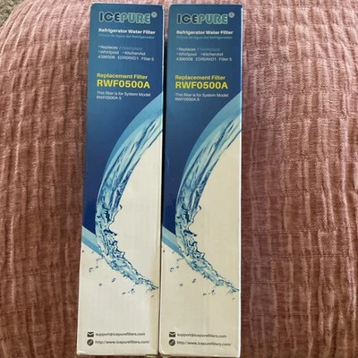 IcePure RWF0500A Sealed Refrigerator Water Filter  Whirlpool ~ Kitchenaid 2 pack - Image 1 of 4